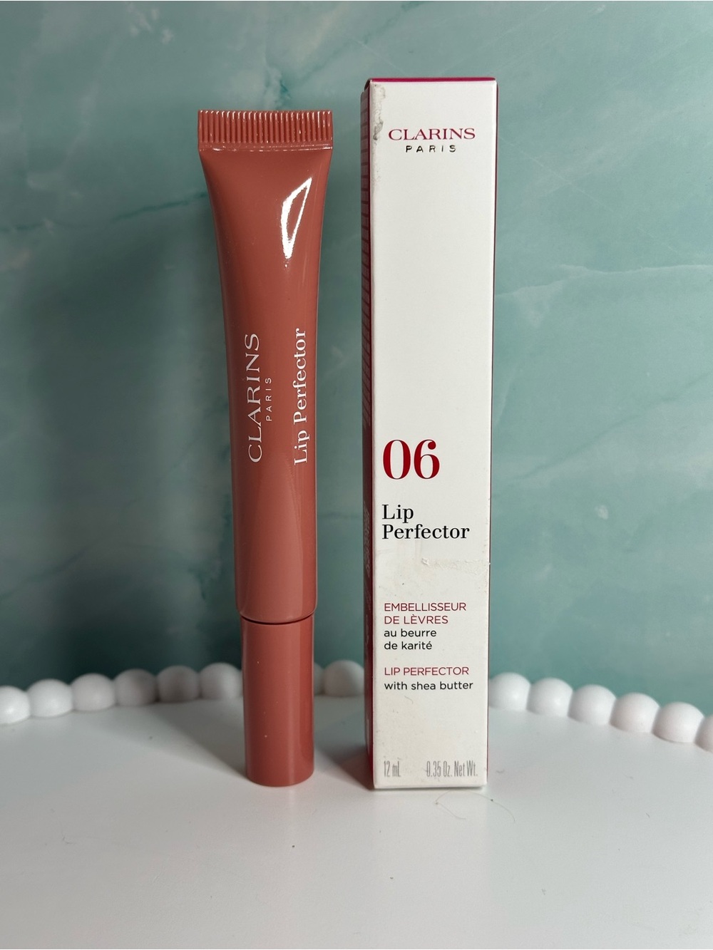 CLARINS Lip Perfector - 06 Rosewood Shimmer - 0.35 oz Lip Gloss NIB